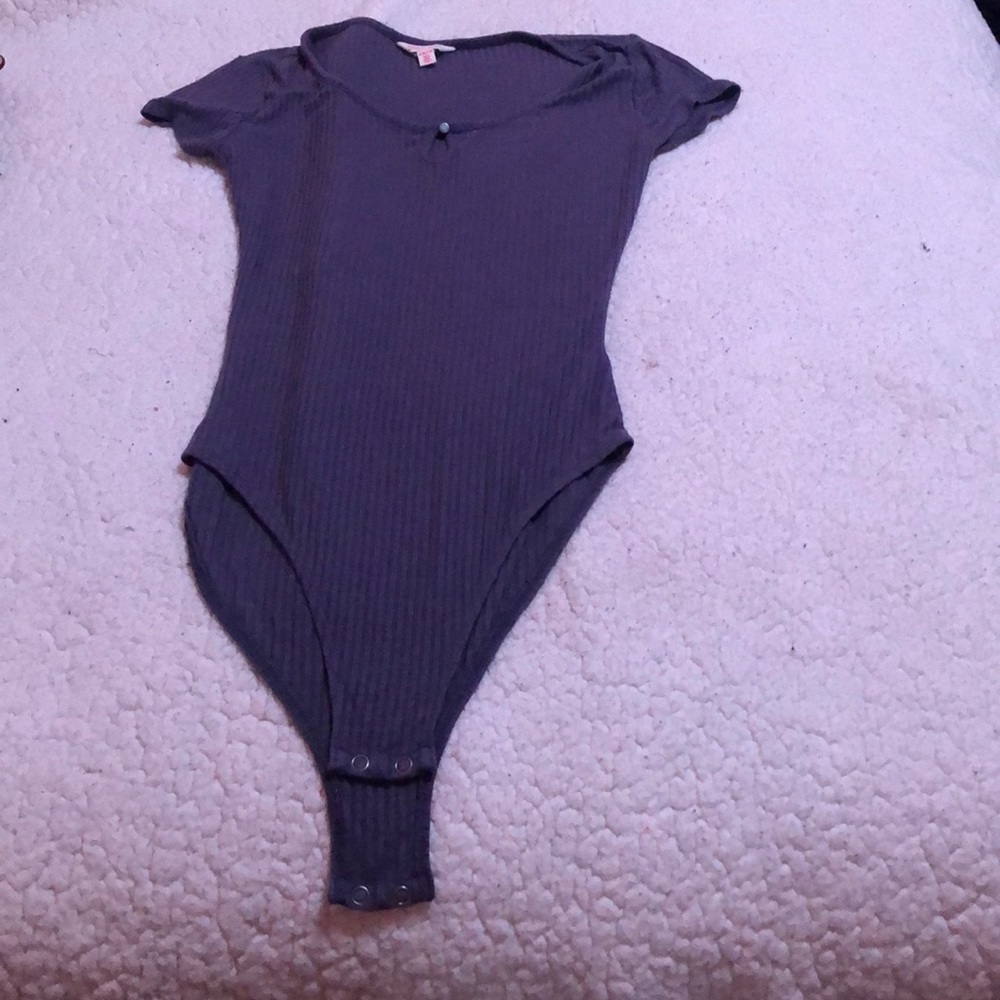 purple short sleeve body suit